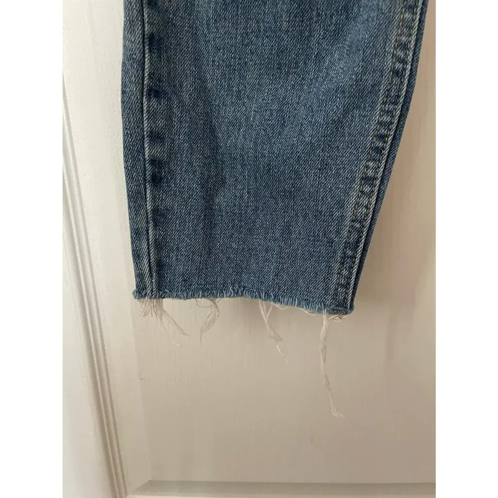 We the Free People Blossom Rigid Crop Skinny Jeans Distressed Size 27